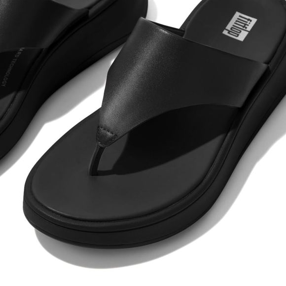 NEW FITFLOP WOMEN'S FLIP FLOPS WEDGE SANDAL, ALL BLACK, 6.5 - Picture 4 of 6